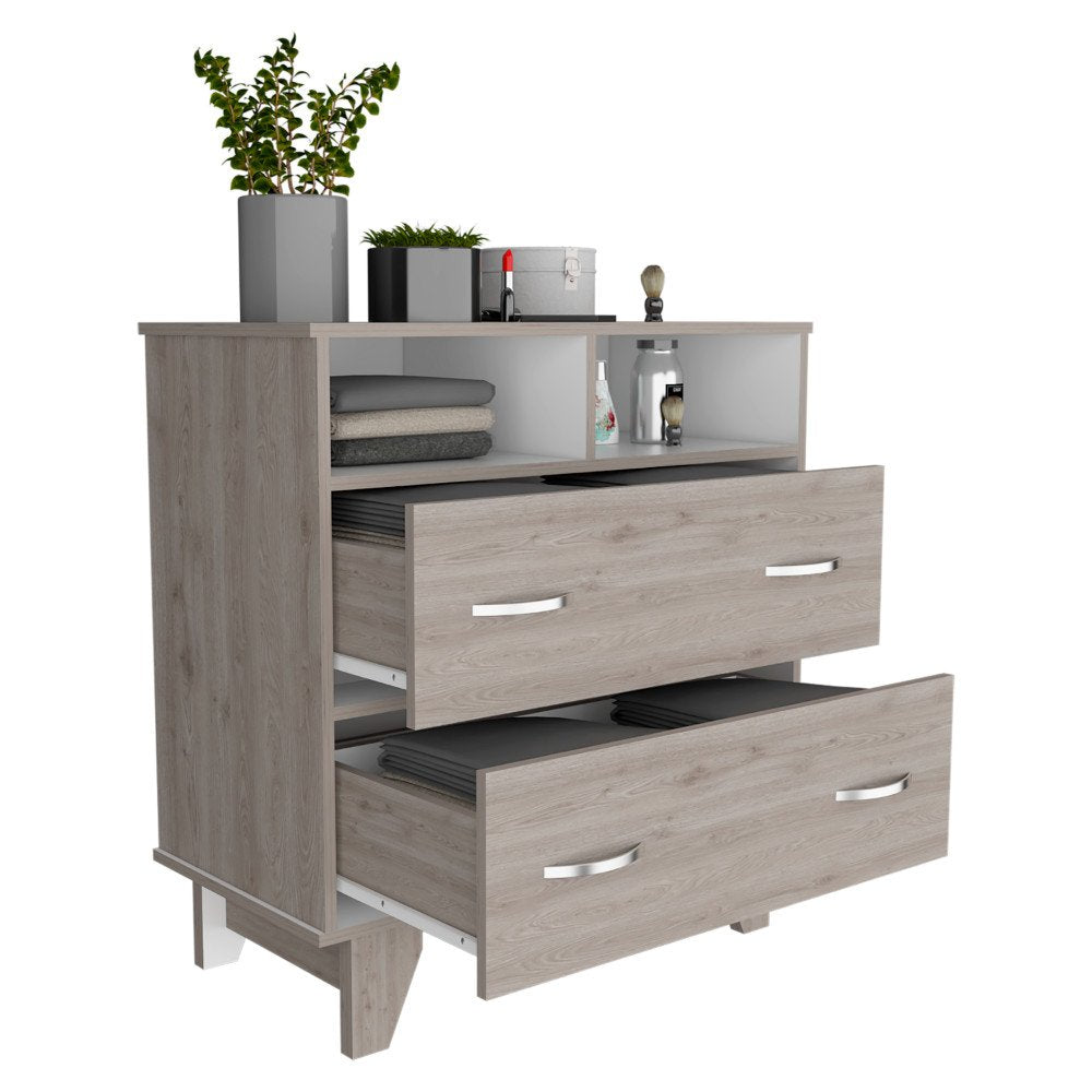 32" Black Manufactured Wood Two Drawer Dresser
