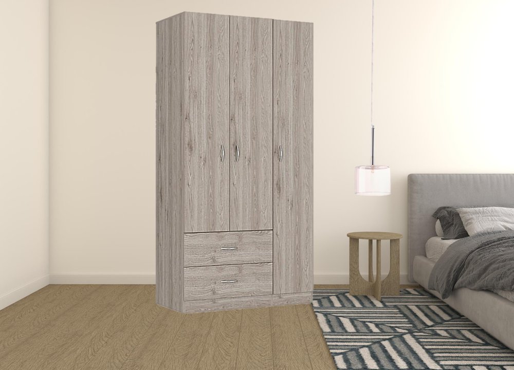 71" Light Oak Manufactured Wood Two Drawer Combo Dresser