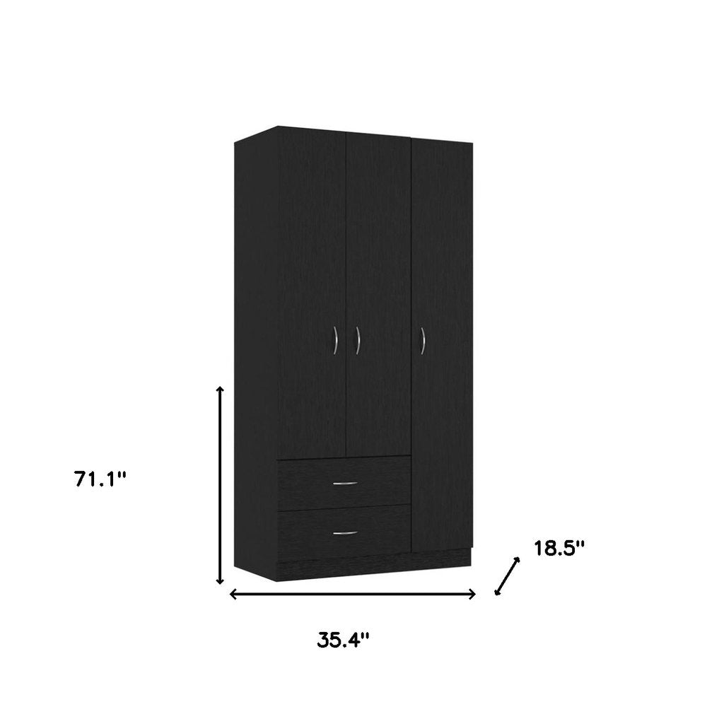 71" Light Oak Manufactured Wood Two Drawer Combo Dresser