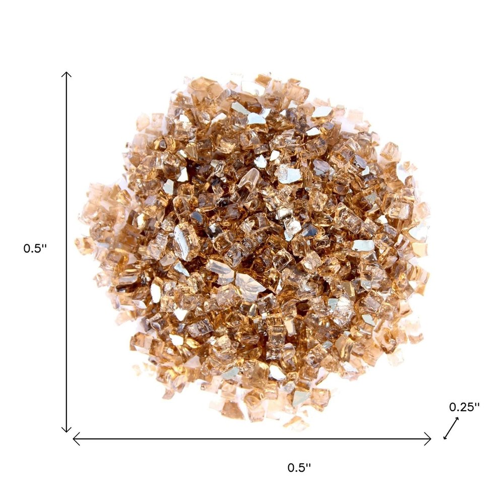 Copper Round Reflective Fire Pit Glass
