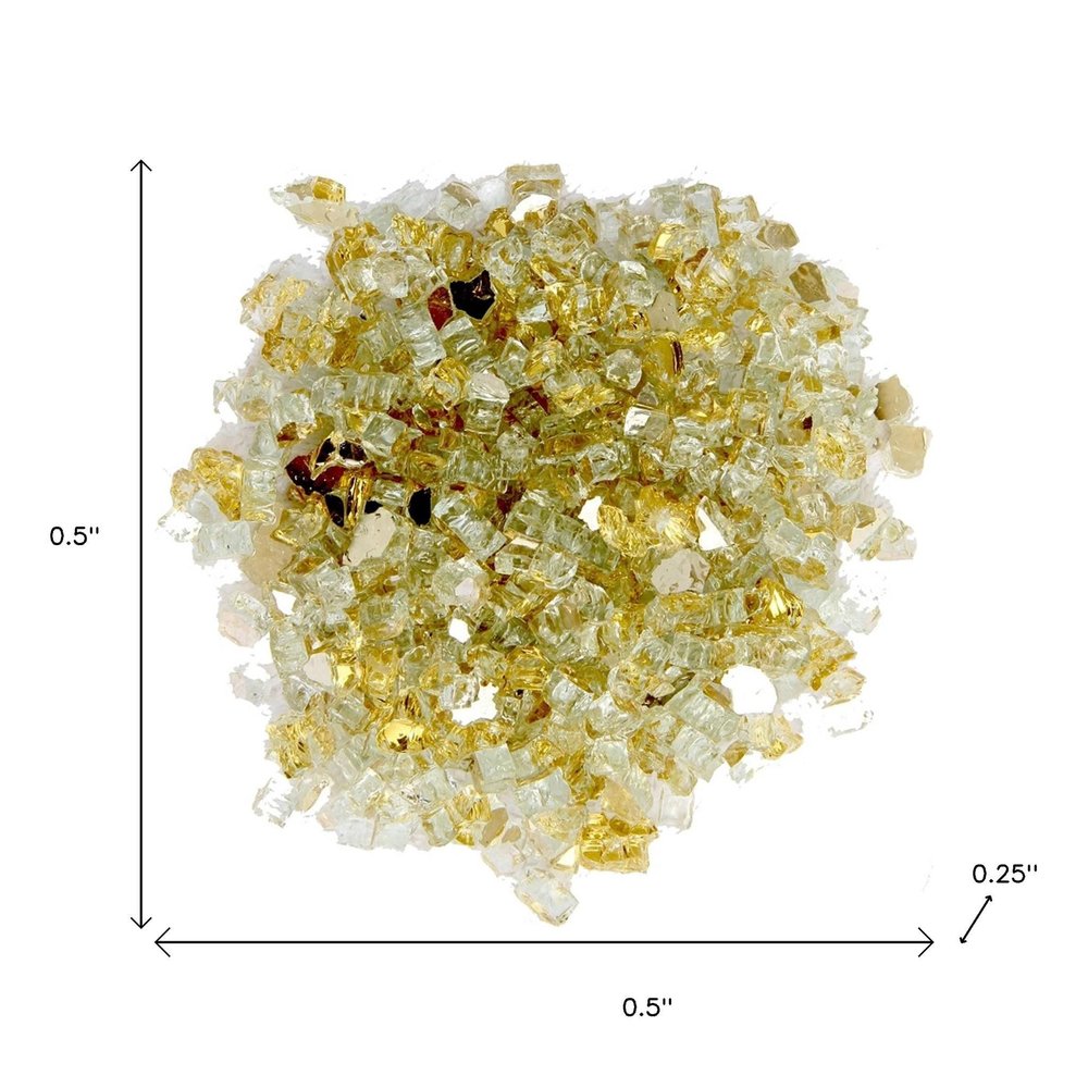 Gold Round Reflective Fire Pit Glass