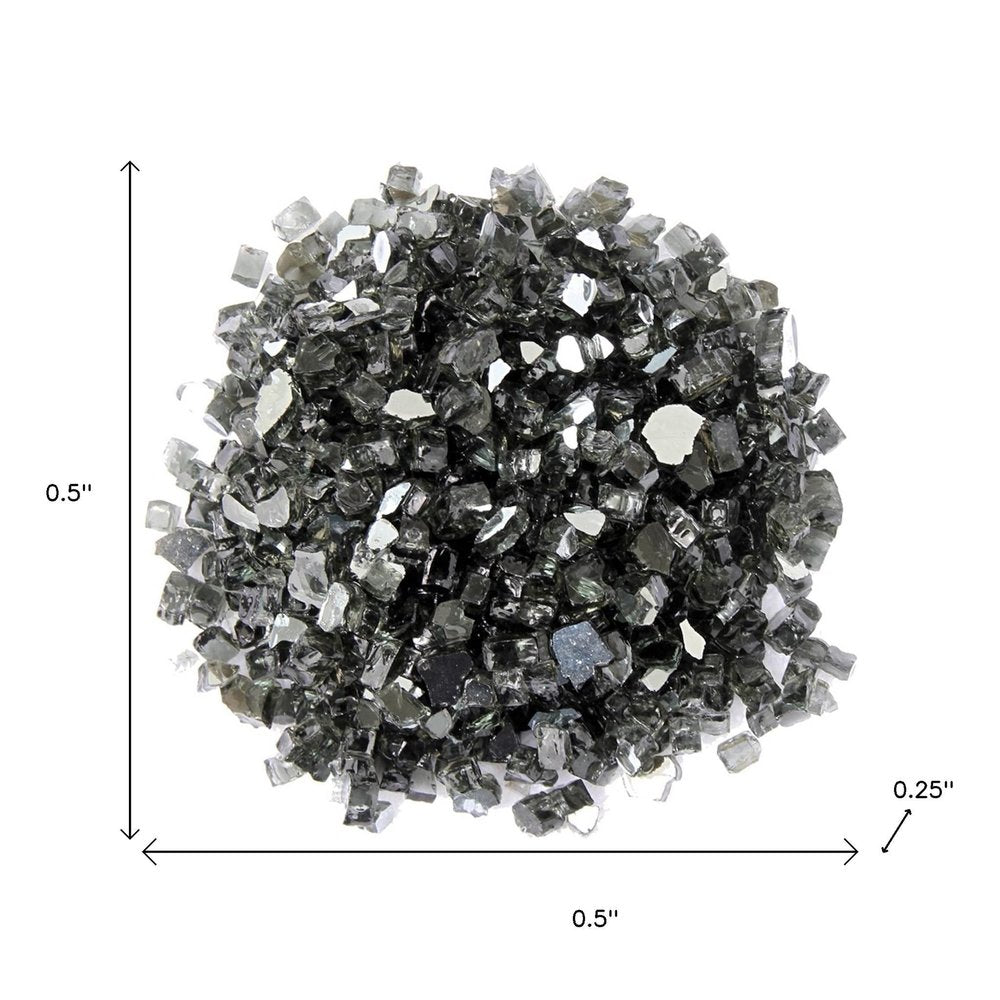 Black Round Reflective Fire Pit Glass
