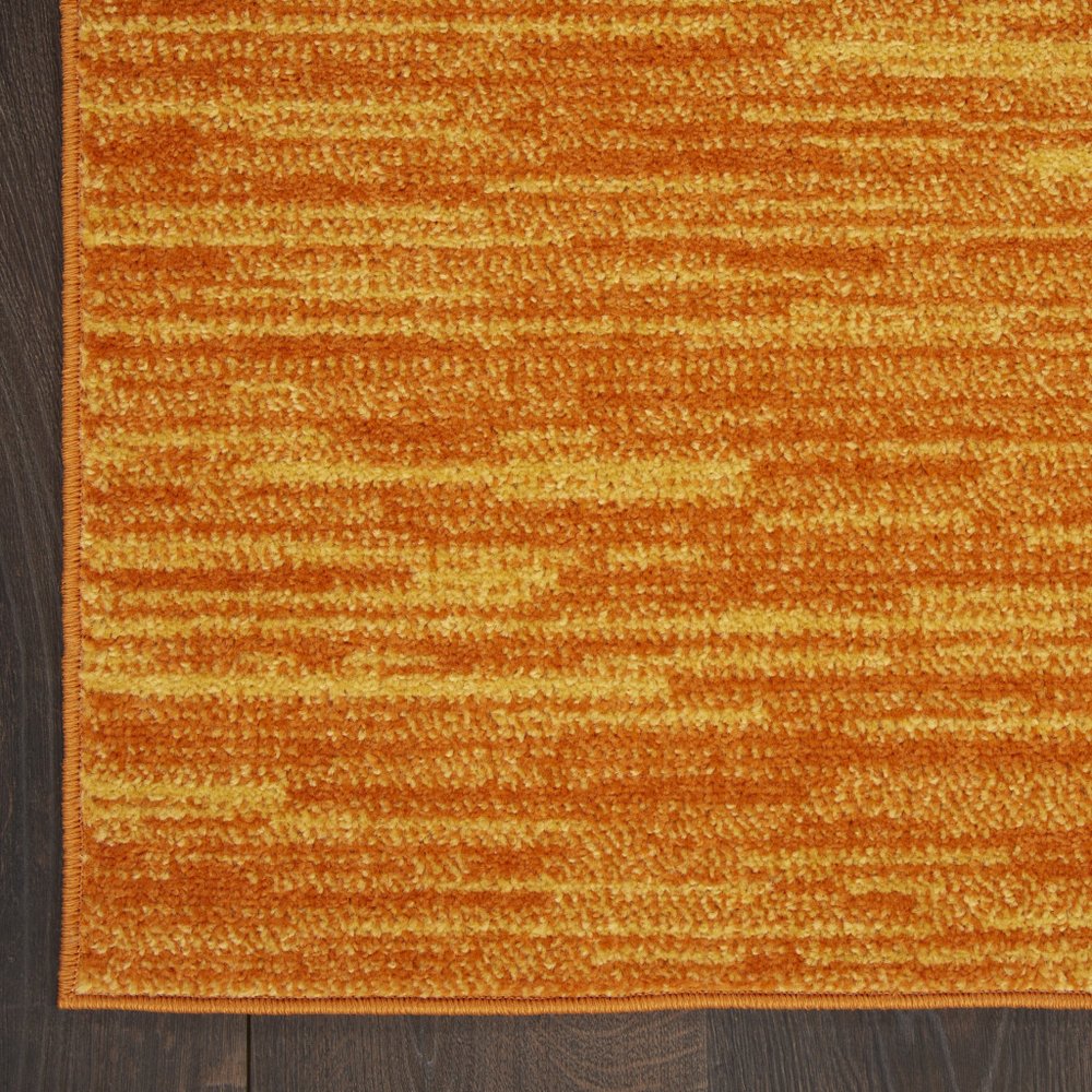 5' X 5' Orange Square Indoor Outdoor Area Rug