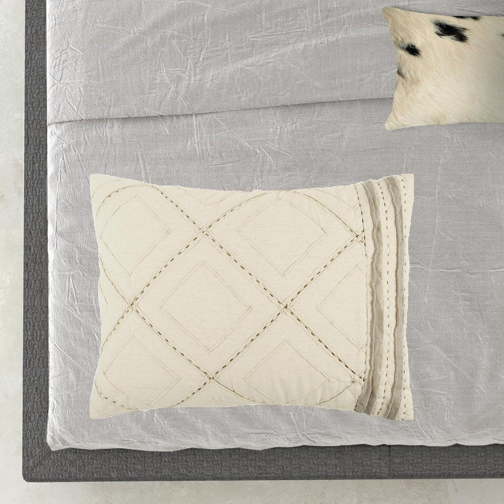 Ivory Geometric King Quilt