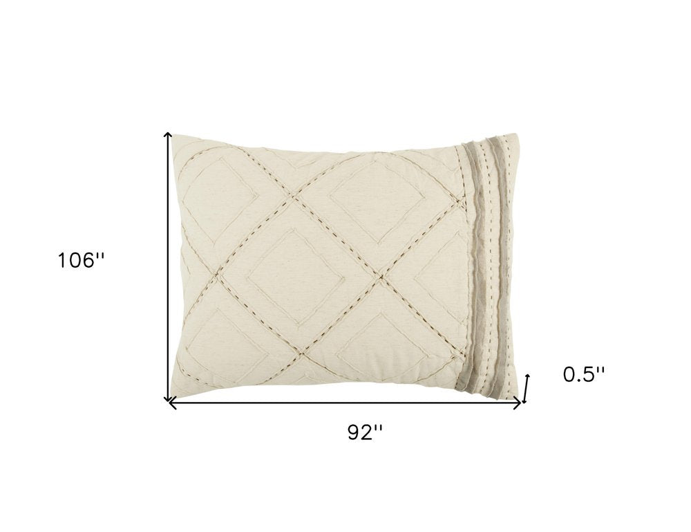 Ivory Geometric King Quilt