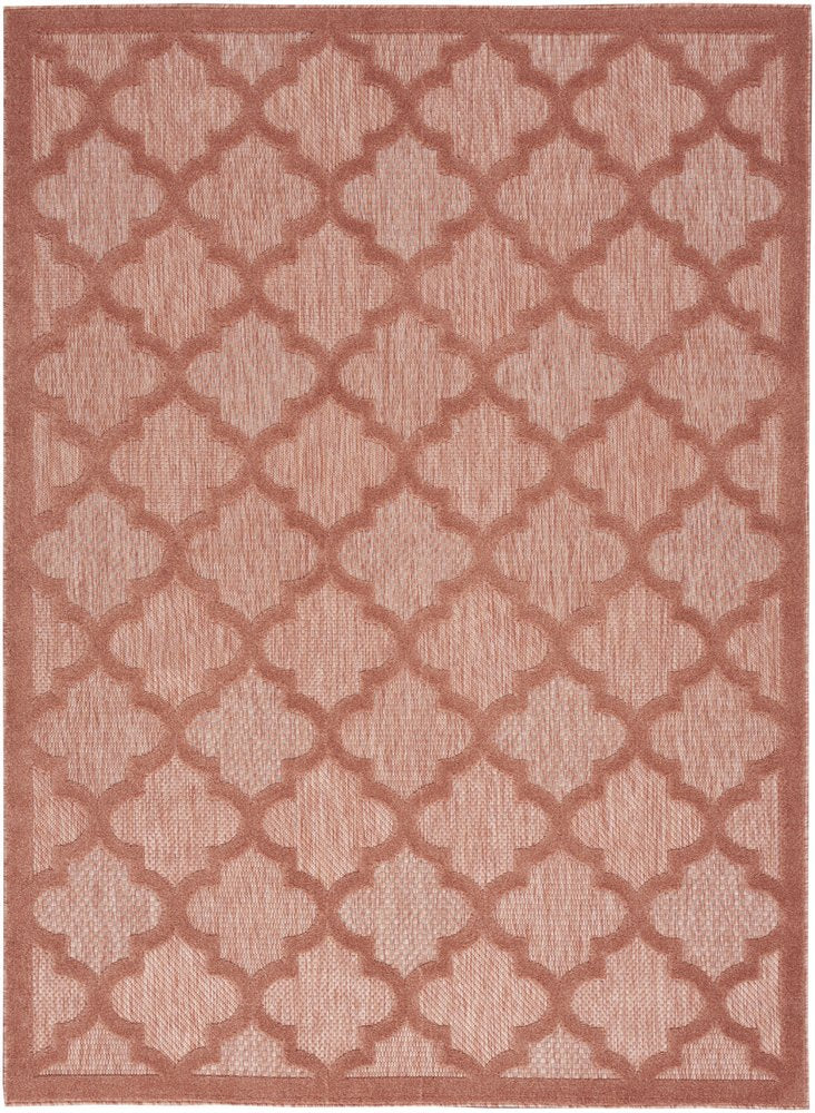 5' X 7' Coral Indoor Outdoor Area Rug