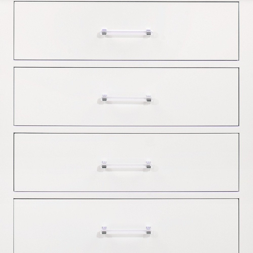 16" Blue Solid Wood Five Drawer Chest With LED Lighting