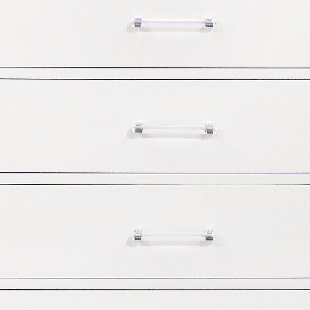 16" Blue Solid Wood Five Drawer Chest With LED Lighting