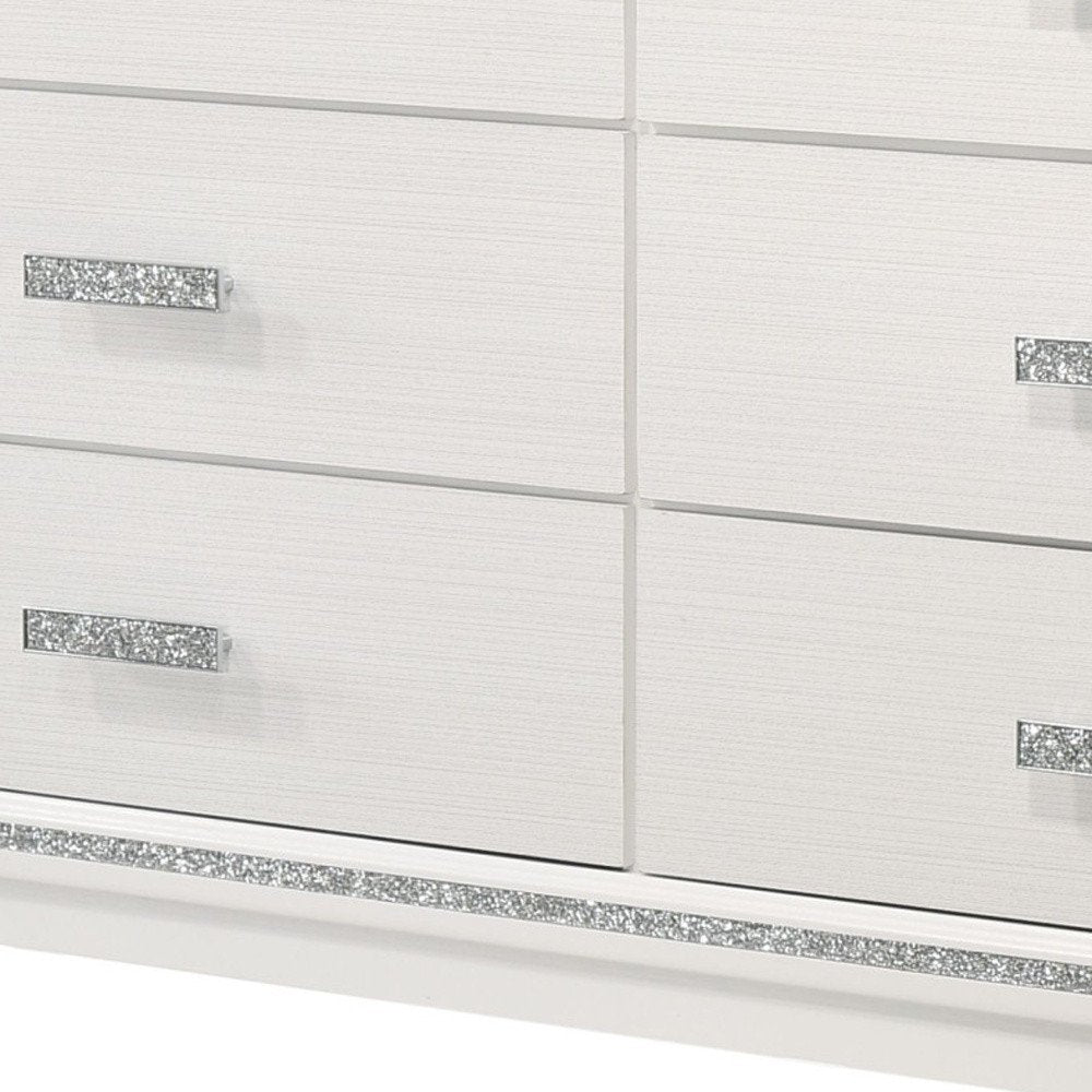59" Natural Brown Manufactured Wood Six Drawer Double Dresser