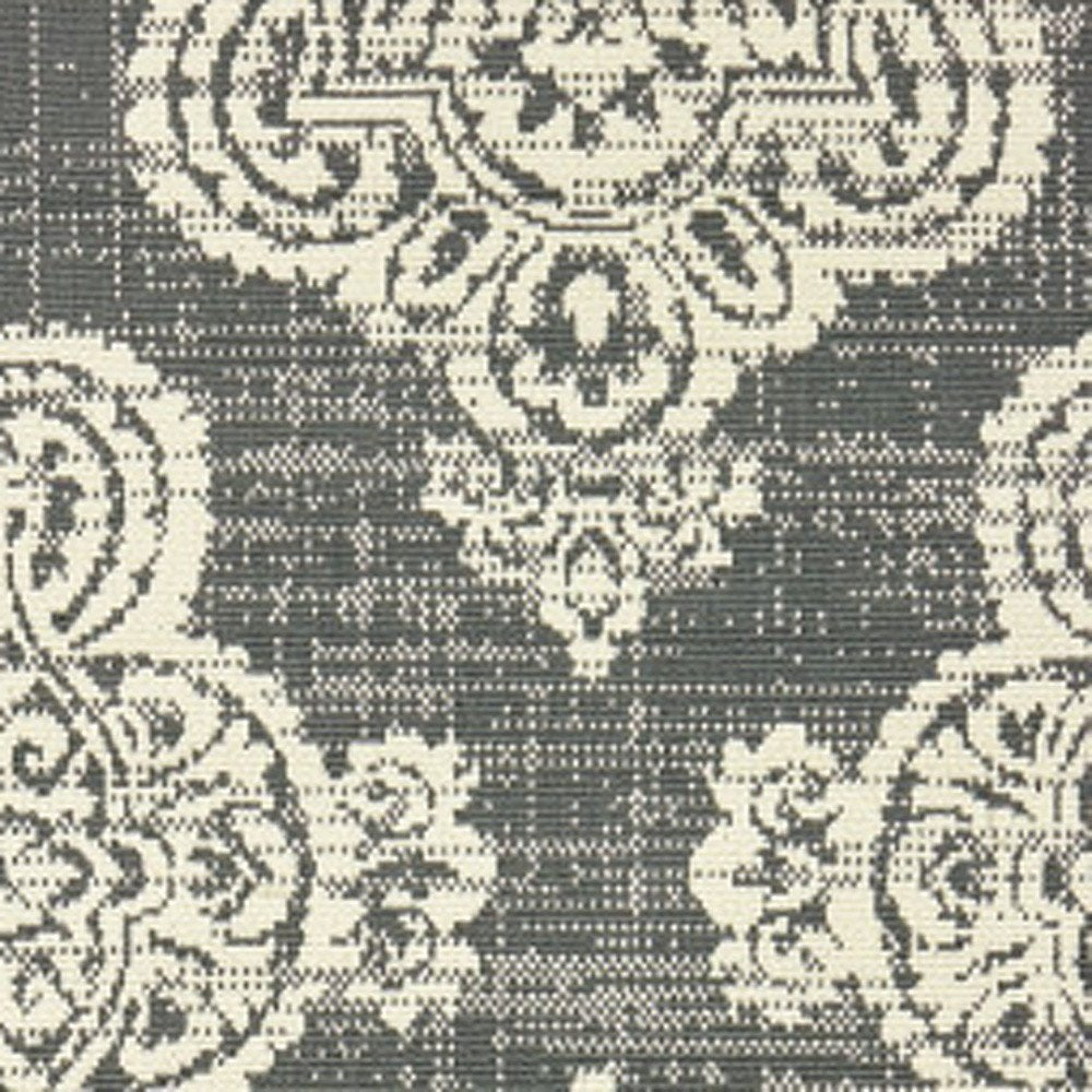 2' X 4' Blue Oriental Stain Resistant Indoor Outdoor Area Rug