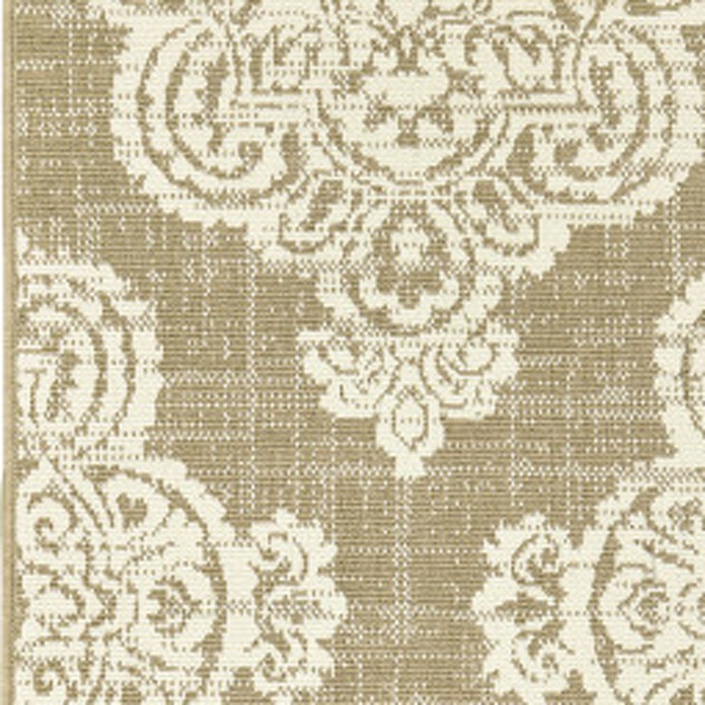 2' X 4' Blue Oriental Stain Resistant Indoor Outdoor Area Rug