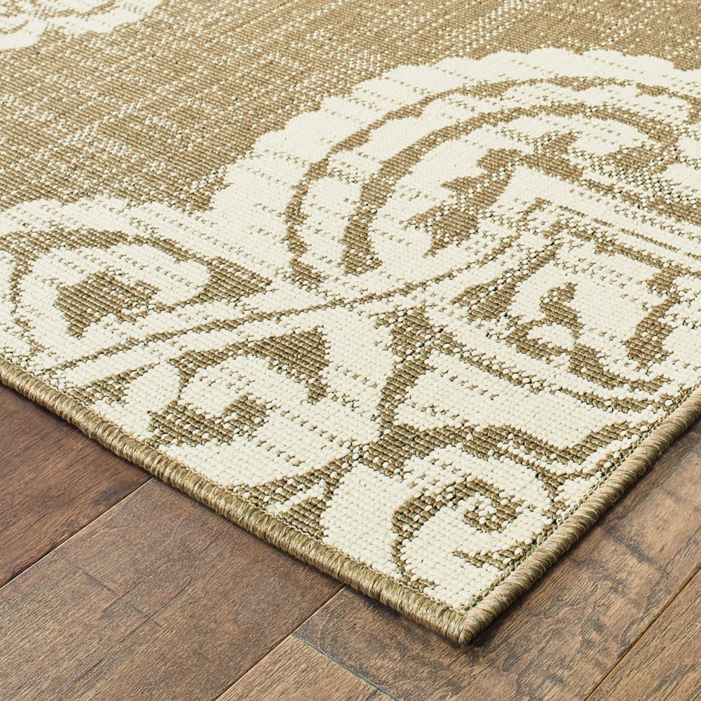 2' X 4' Blue Oriental Stain Resistant Indoor Outdoor Area Rug