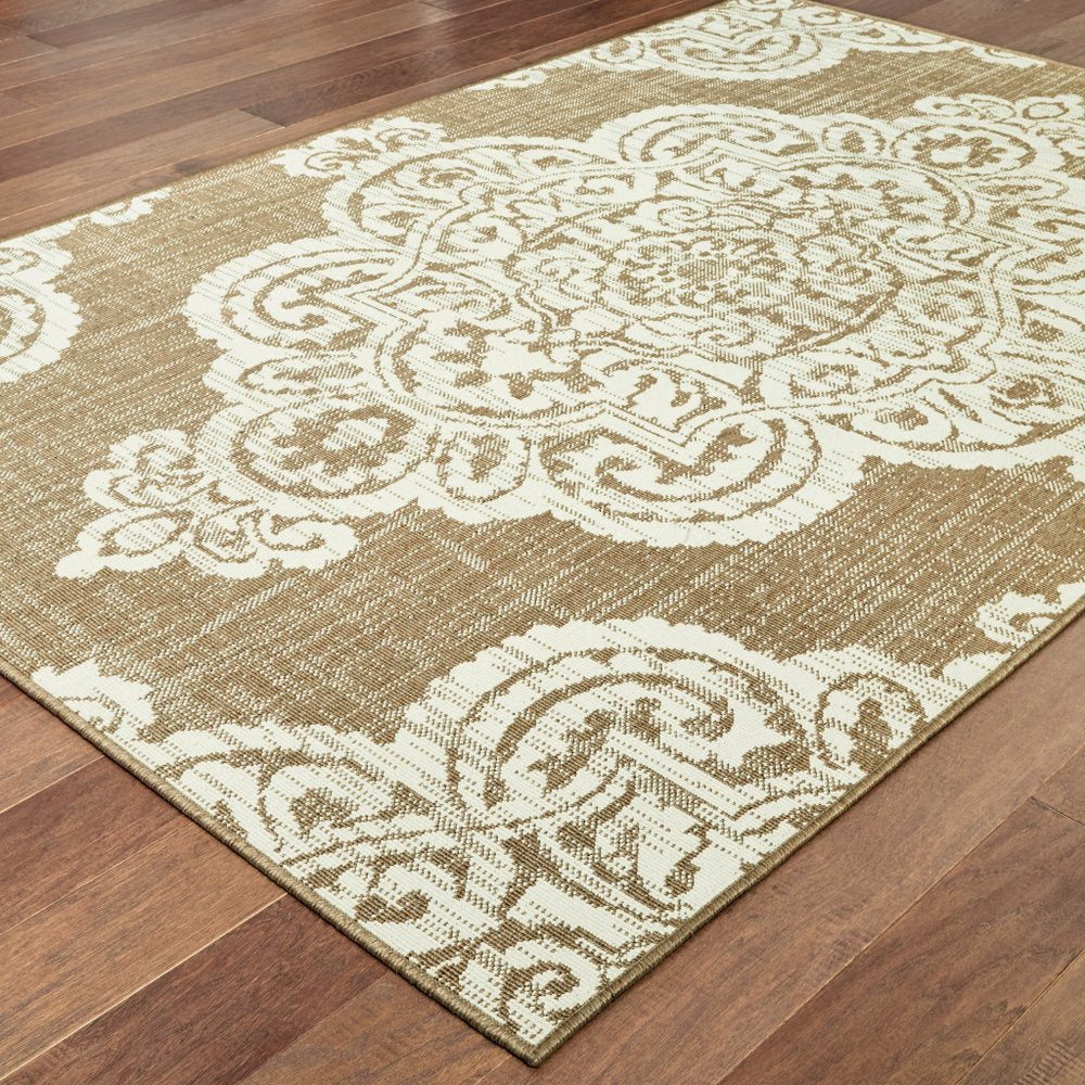 2' X 4' Blue Oriental Stain Resistant Indoor Outdoor Area Rug