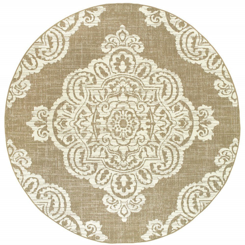 2' X 4' Blue Oriental Stain Resistant Indoor Outdoor Area Rug