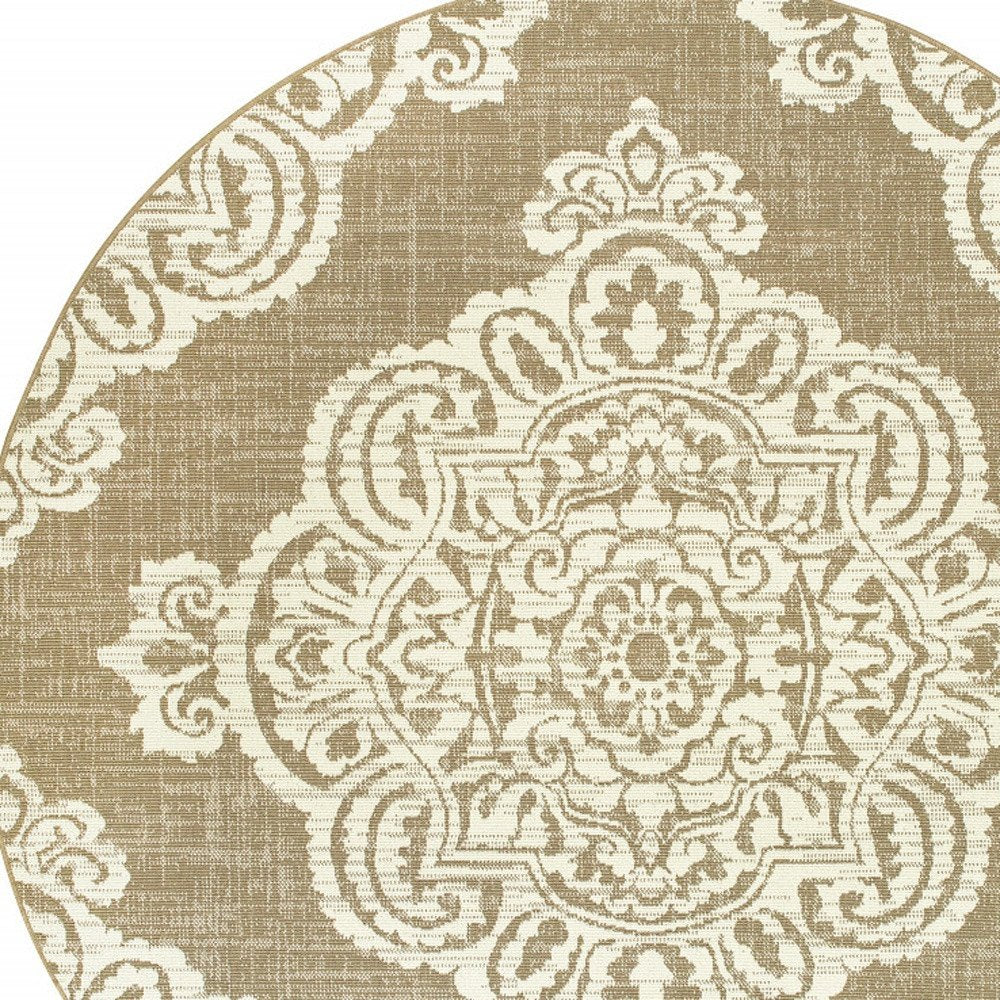 2' X 4' Blue Oriental Stain Resistant Indoor Outdoor Area Rug