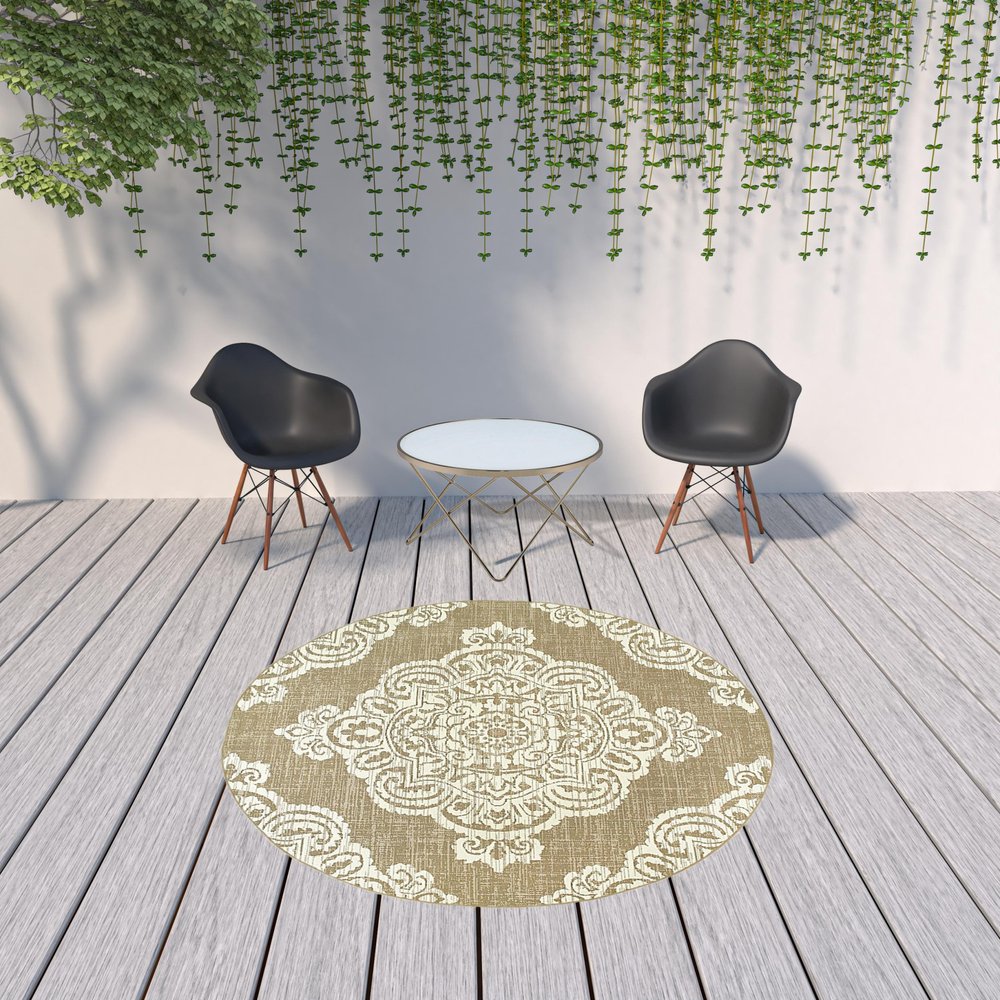 2' X 4' Blue Oriental Stain Resistant Indoor Outdoor Area Rug