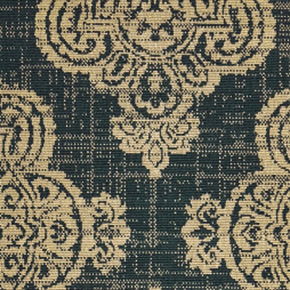 2' X 4' Blue Oriental Stain Resistant Indoor Outdoor Area Rug