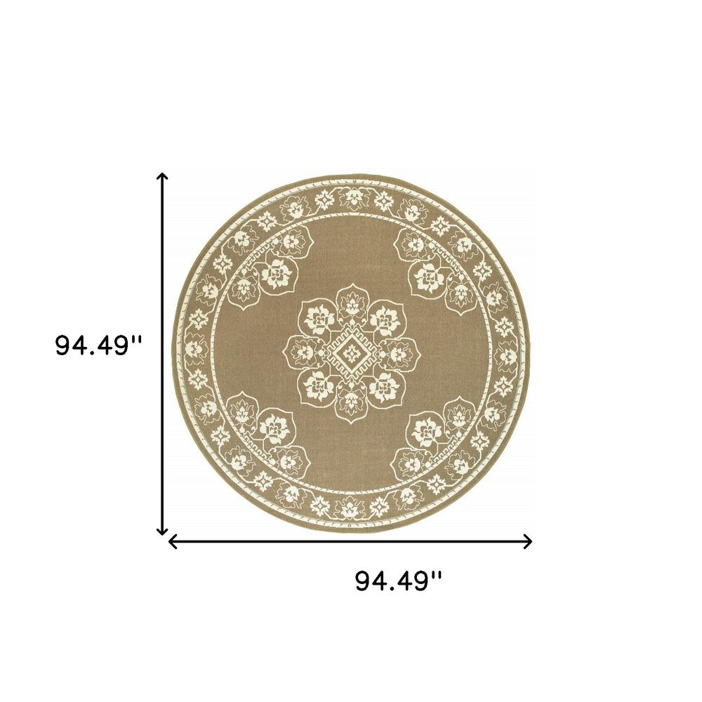 2' X 4' Gray and Ivory Oriental Stain Resistant Indoor Outdoor Area Rug