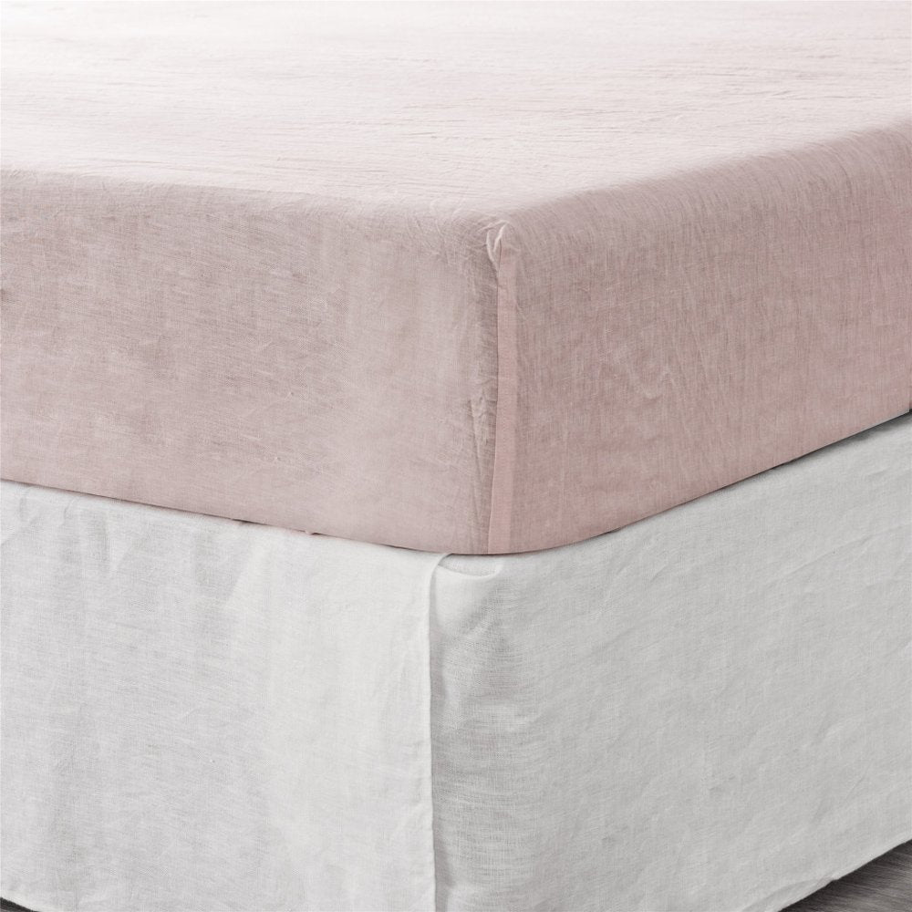 Light Pink Linen Twin Fitted Sheet