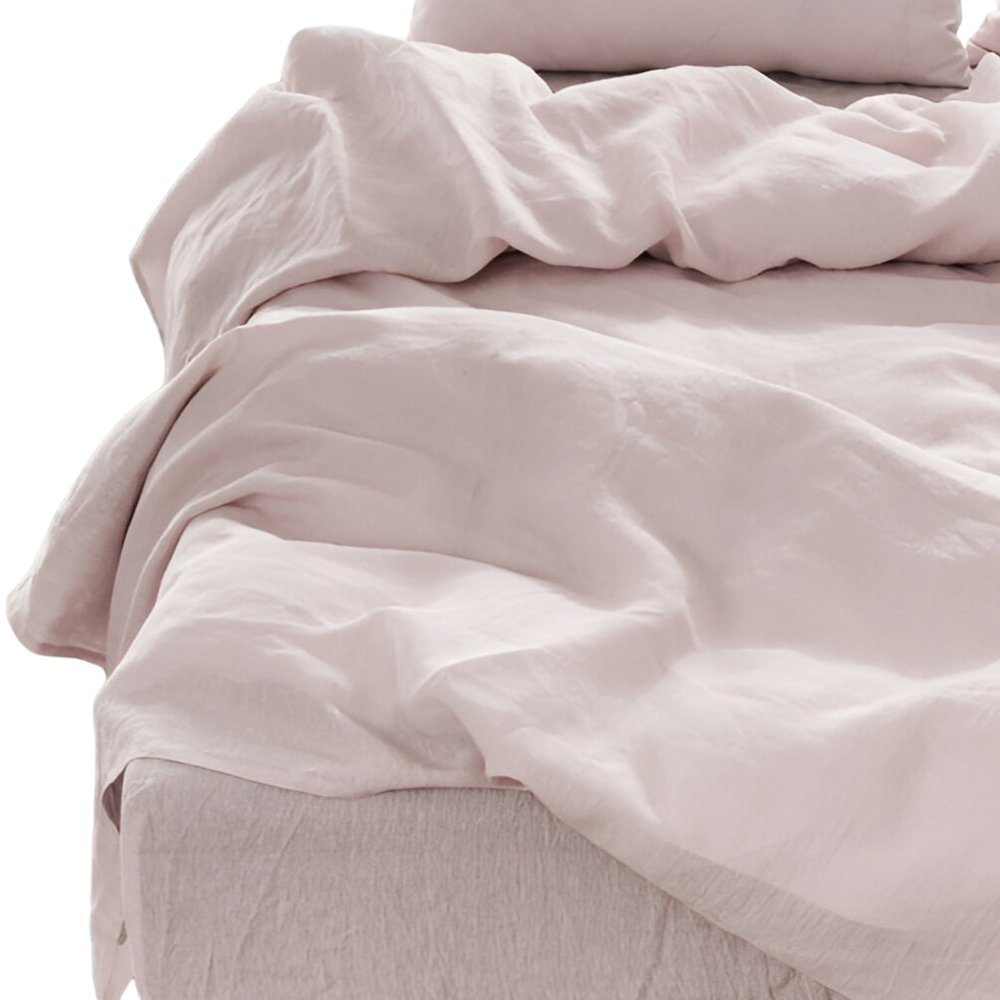 Four Piece White Linen Twin Sheet Set