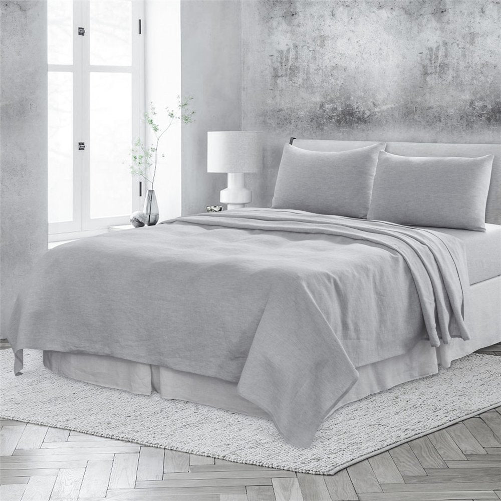 Four Piece White Linen Twin Sheet Set