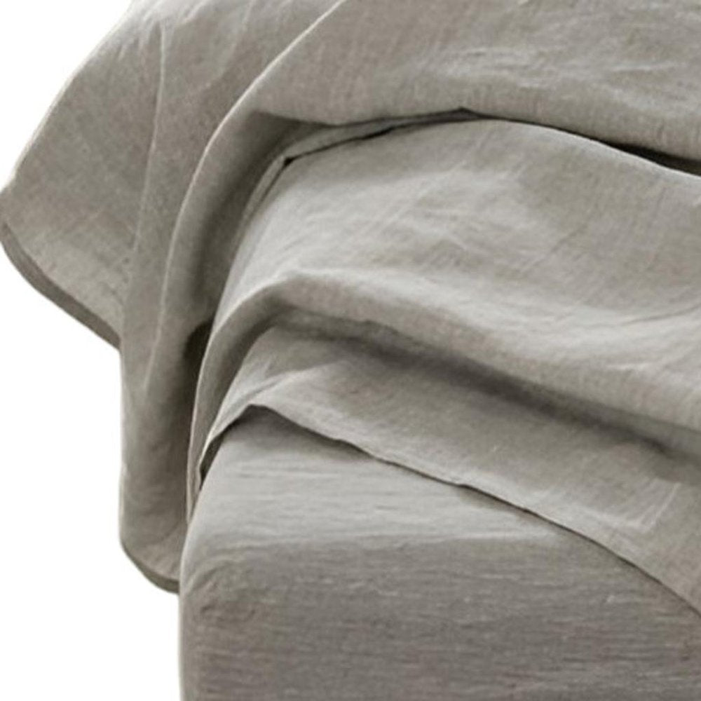 Four Piece White Linen Twin Sheet Set