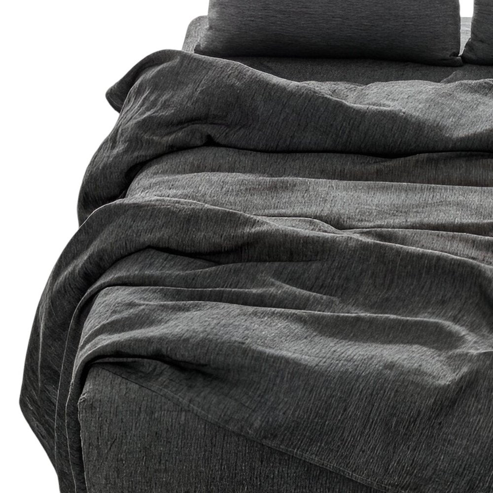 Four Piece Light Gray Linen Sheet Set