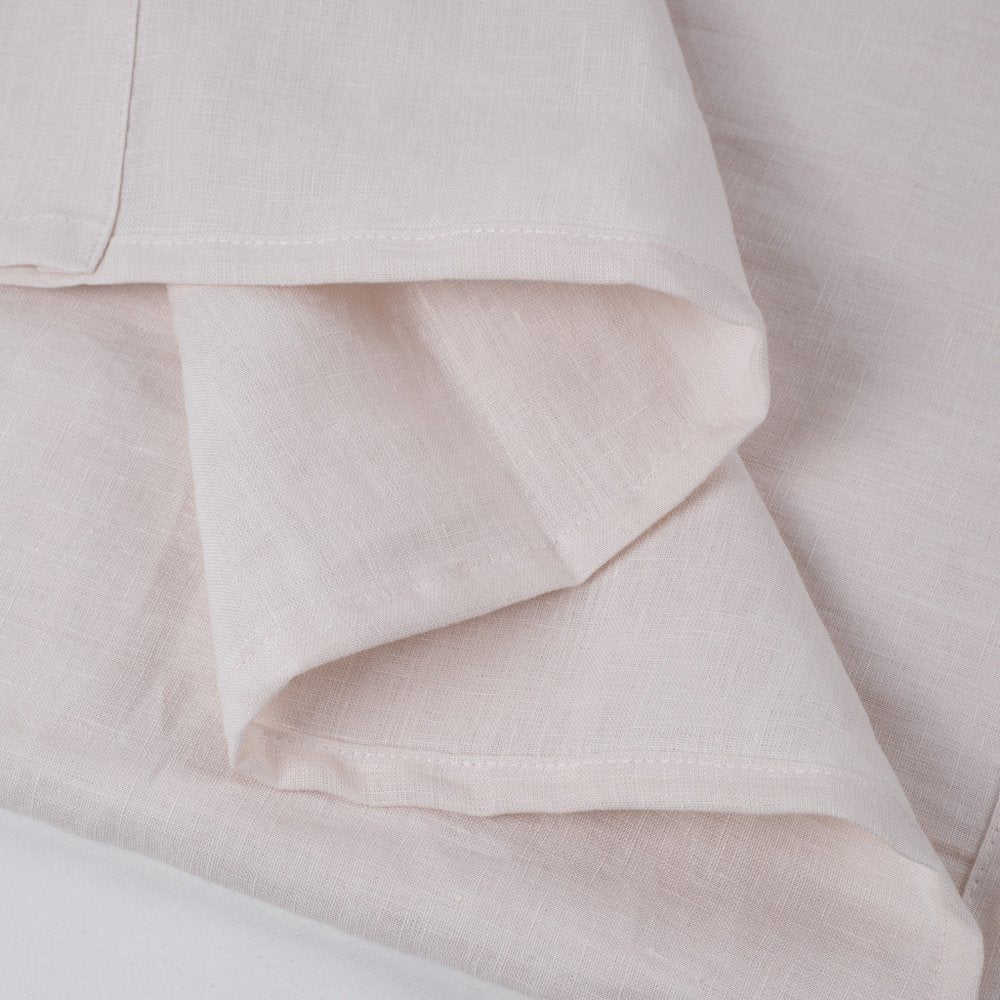 Light Pink Linen Twin Flat Sheet