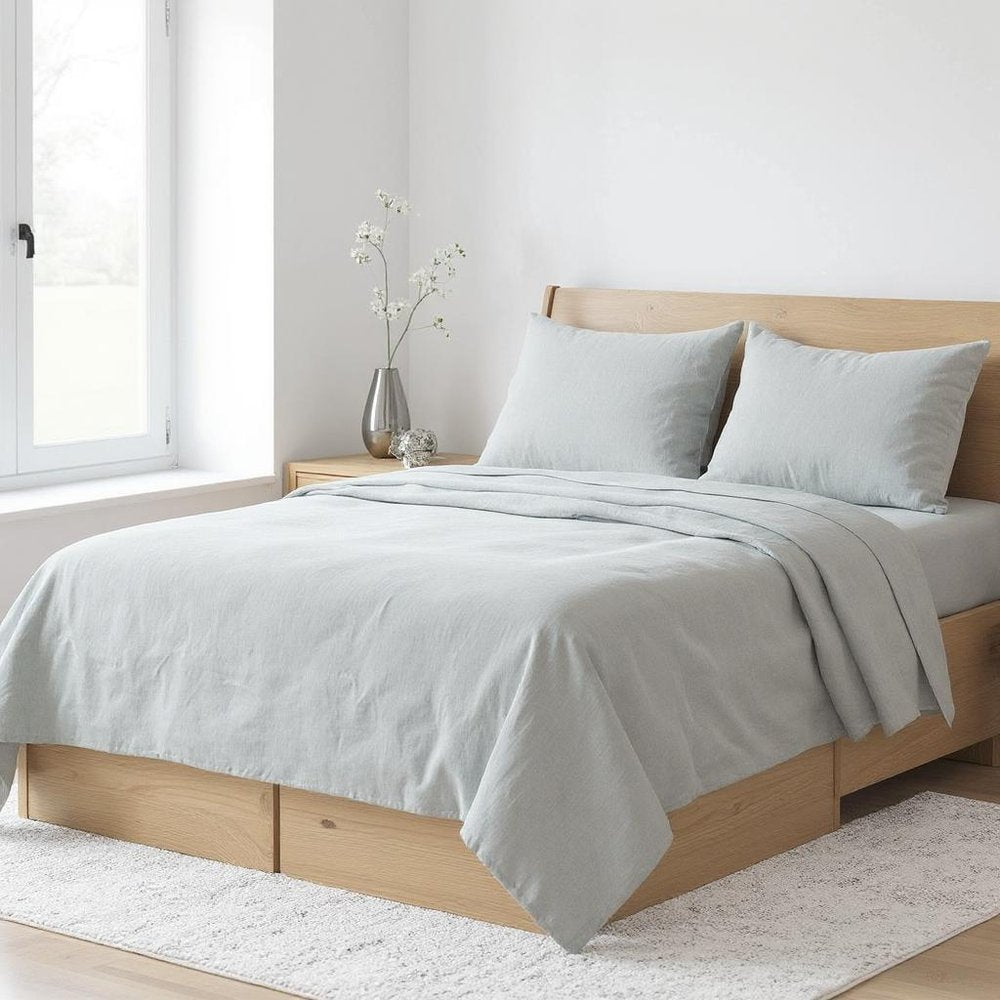 Light Pink Linen King Flat Sheet