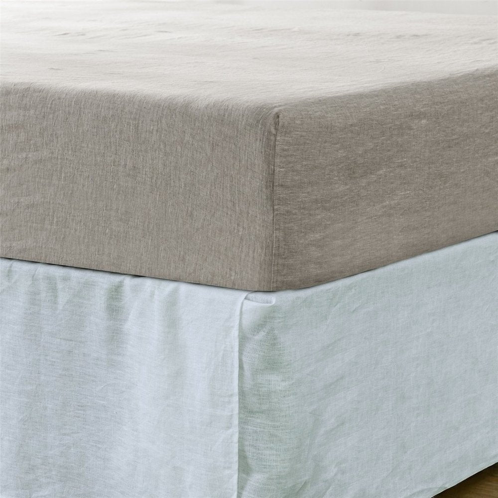 Light Pink Linen Twin Fitted Sheet