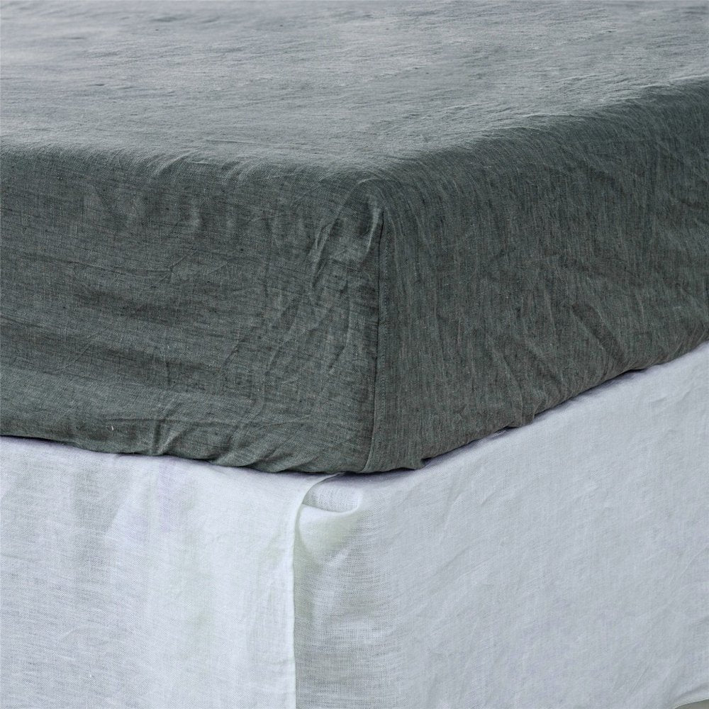 Light Pink Linen Twin Fitted Sheet