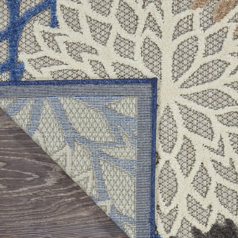 12' X 15' Blue And Ivory Indoor Outdoor Area Rug