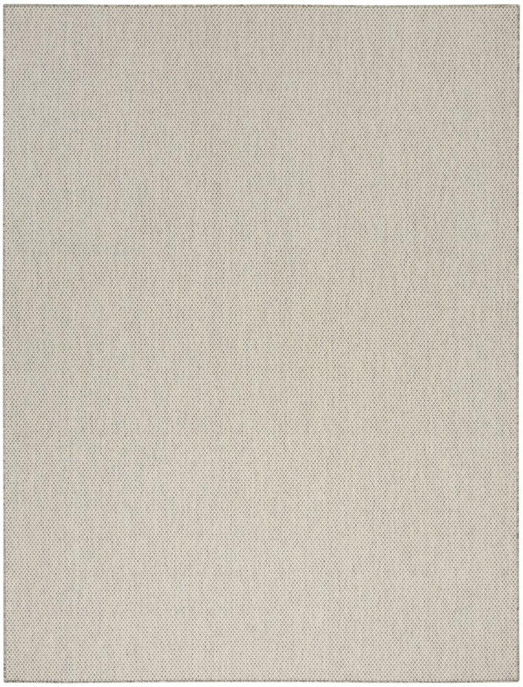 10' X 14' Ivory And Silver Indoor Outdoor Area Rug