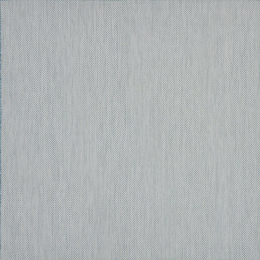 8' Aqua And Ivory Square Indoor Outdoor Area Rug