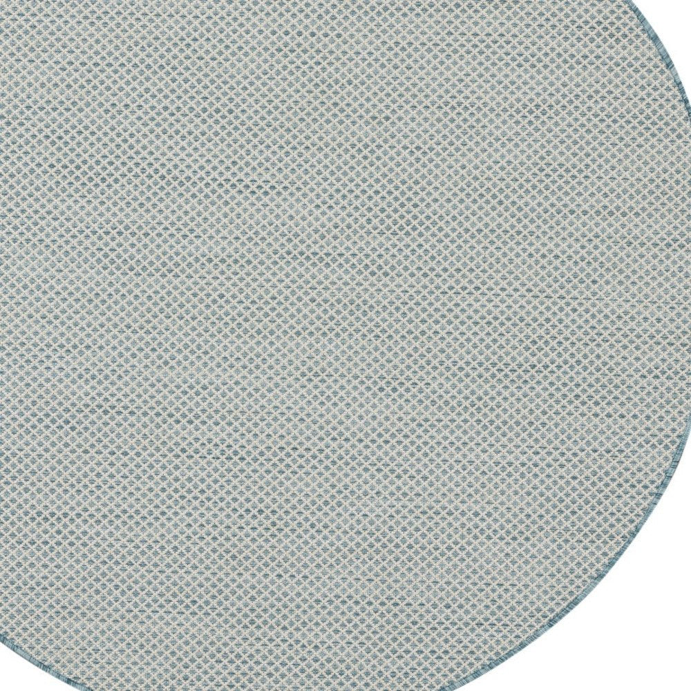 6' Blue Square Geometric Power Loom Area Rug