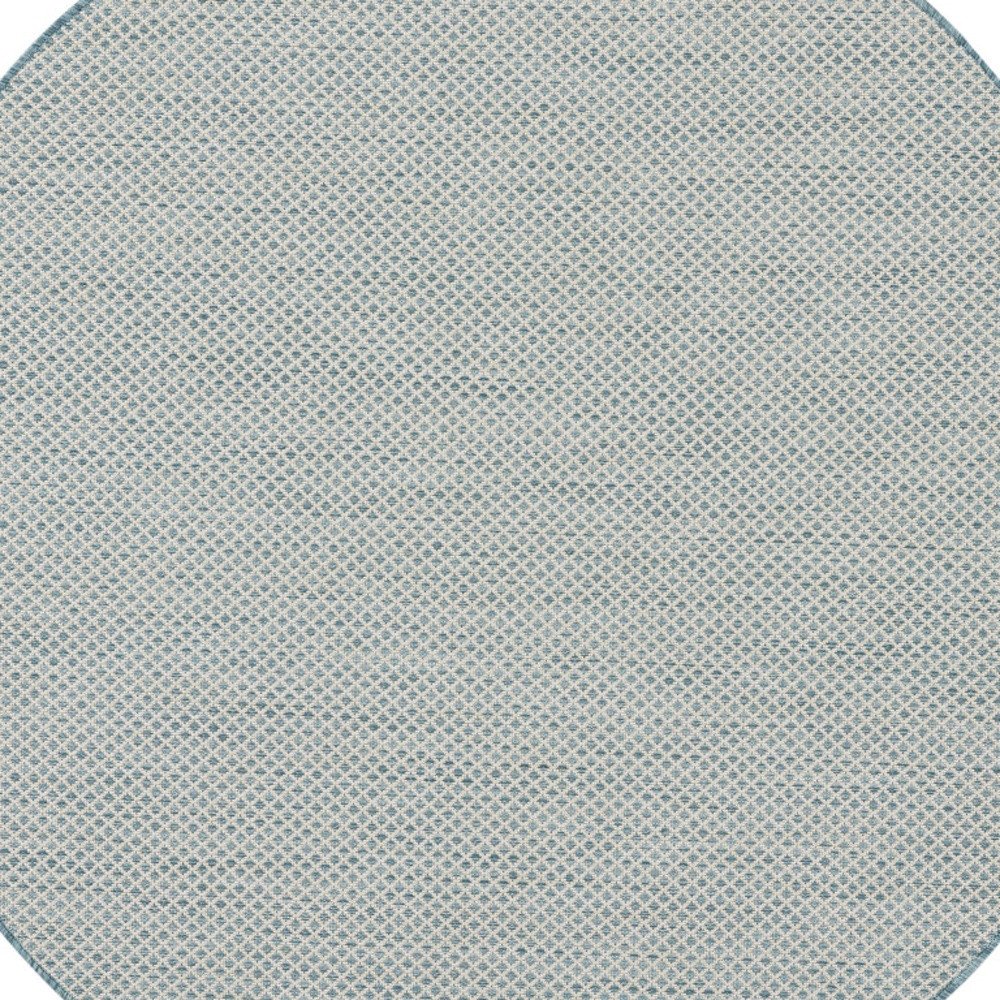 6' Blue Square Geometric Power Loom Area Rug