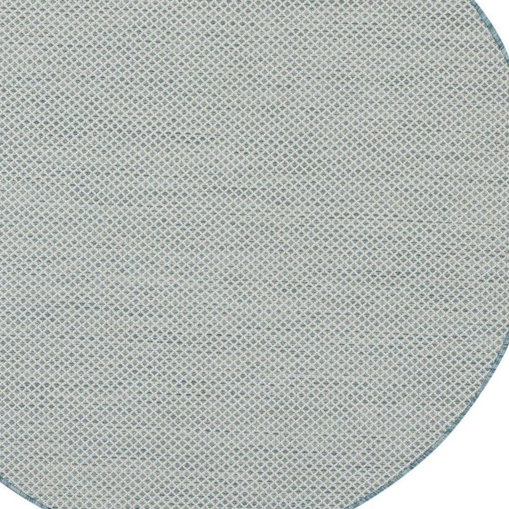 6' Blue Square Geometric Power Loom Area Rug