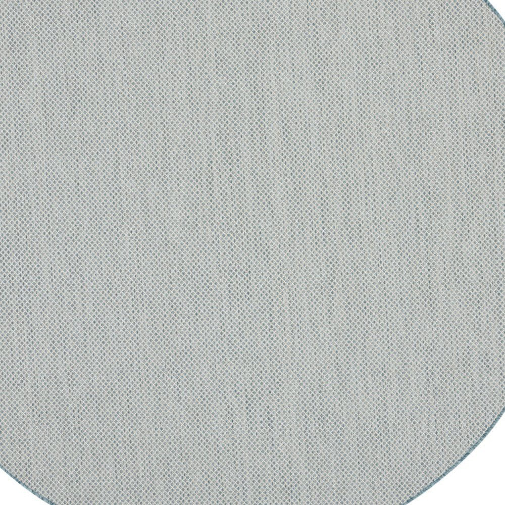 6' Blue Square Geometric Power Loom Area Rug