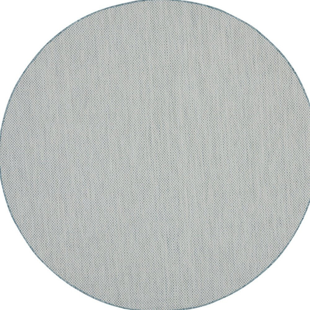 6' Blue Square Geometric Power Loom Area Rug
