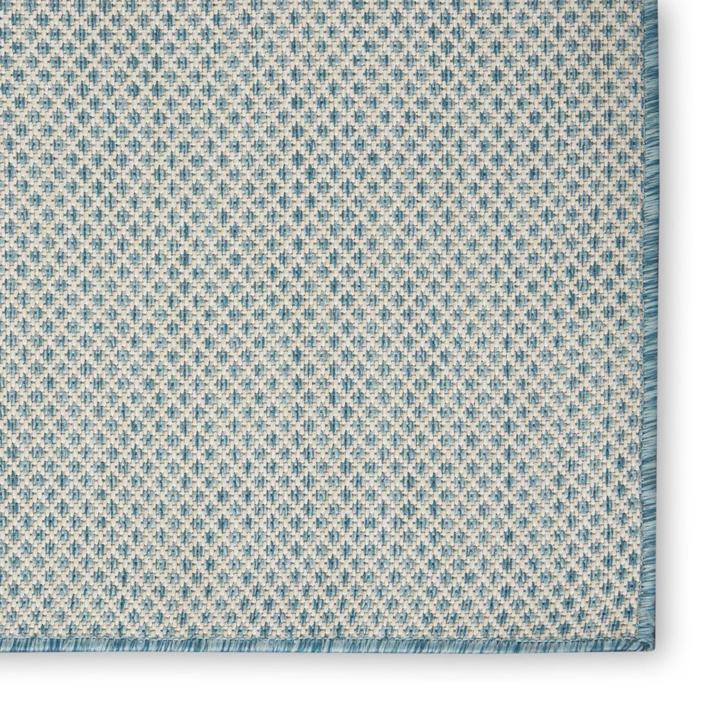 6' Blue Square Geometric Power Loom Area Rug