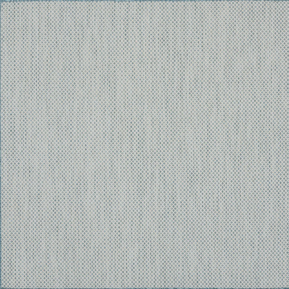 6' Blue Square Geometric Power Loom Area Rug