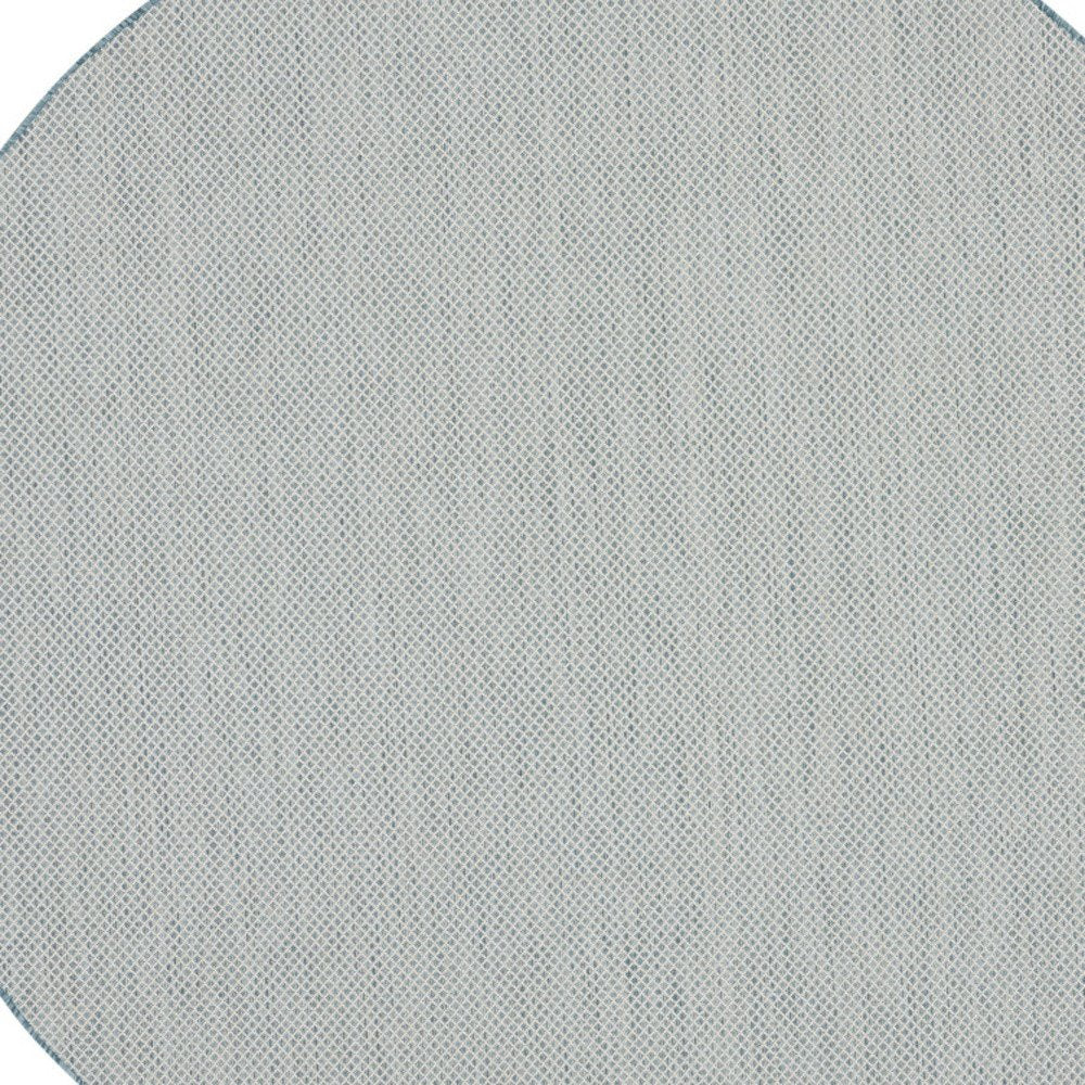 6' Blue Square Geometric Power Loom Area Rug