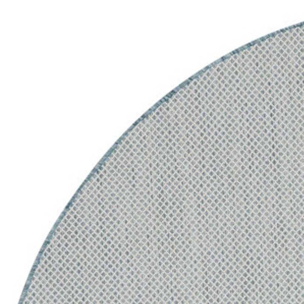 6' Blue Square Geometric Power Loom Area Rug