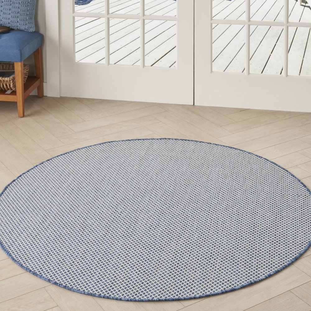 4' Bone Square Geometric Power Loom Area Rug