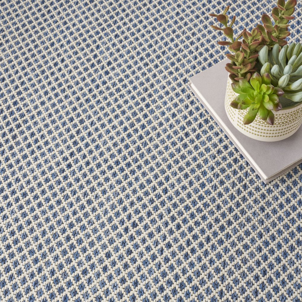 4' Bone Square Geometric Power Loom Area Rug