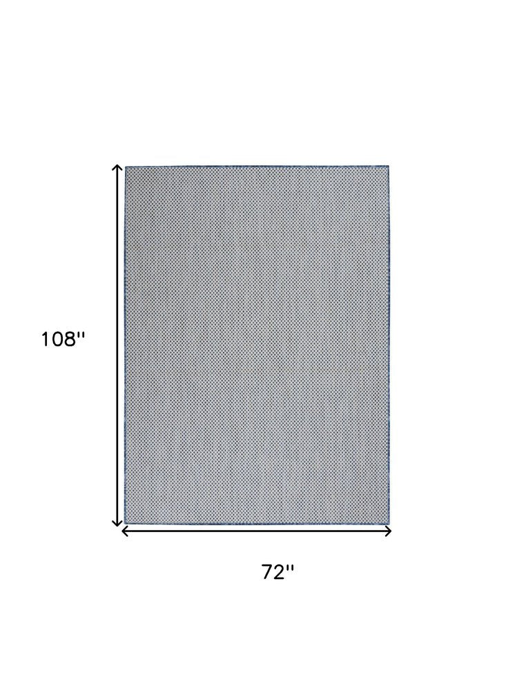 4' X 6' Blue Geometric Power Loom Area Rug