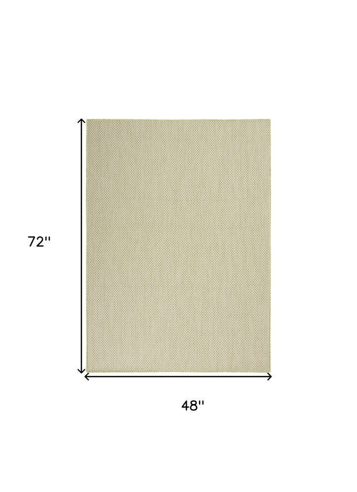 6' X 9' Green Geometric Power Loom Area Rug