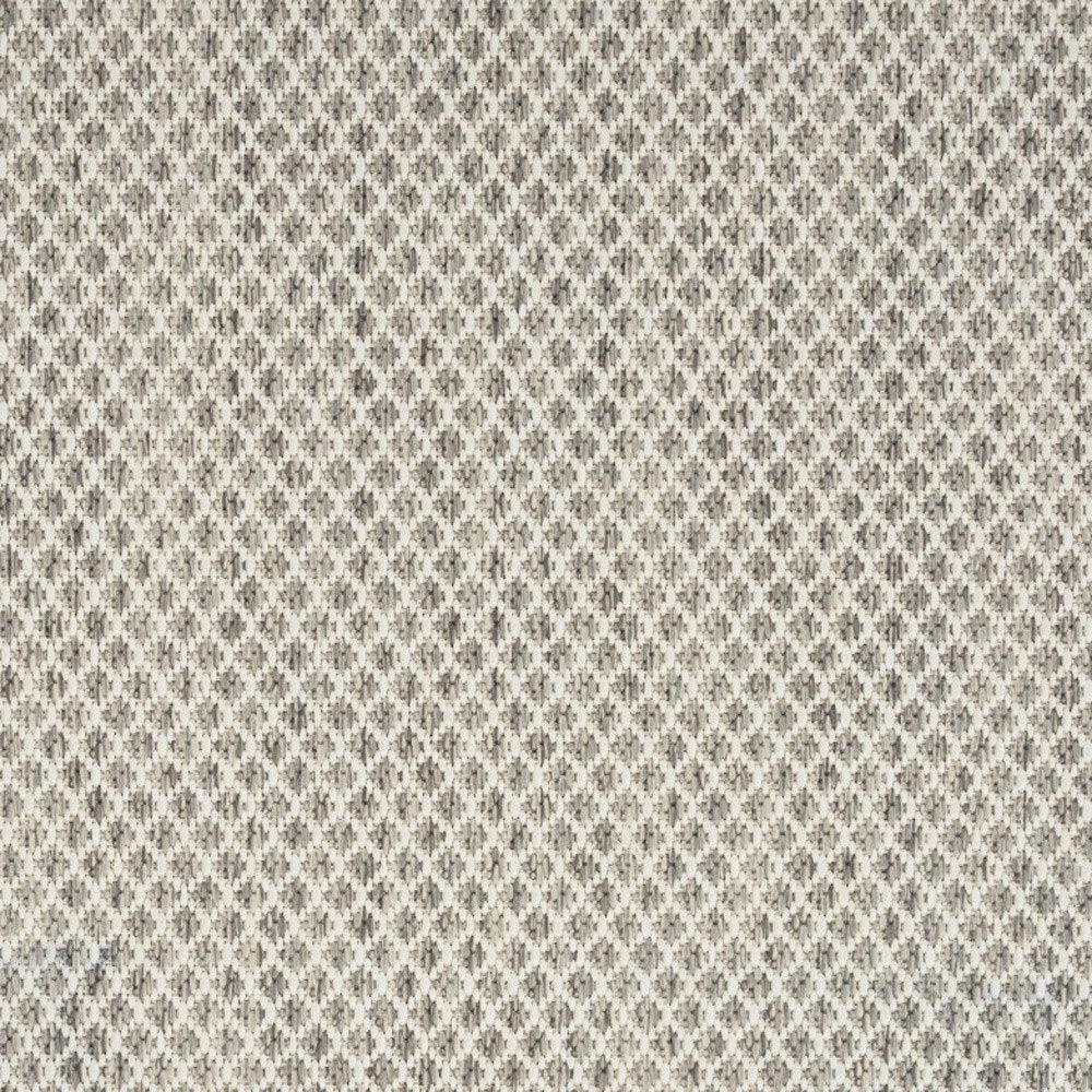 6' X 9' Ivory and Silver Indoor Outdoor Area Rug