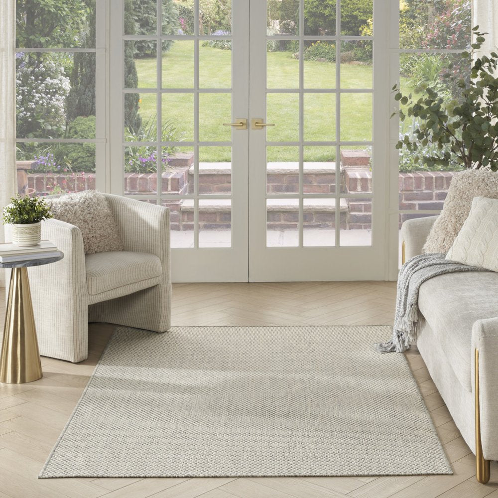 5' X 7' Ivory Geometric Power Loom Area Rug