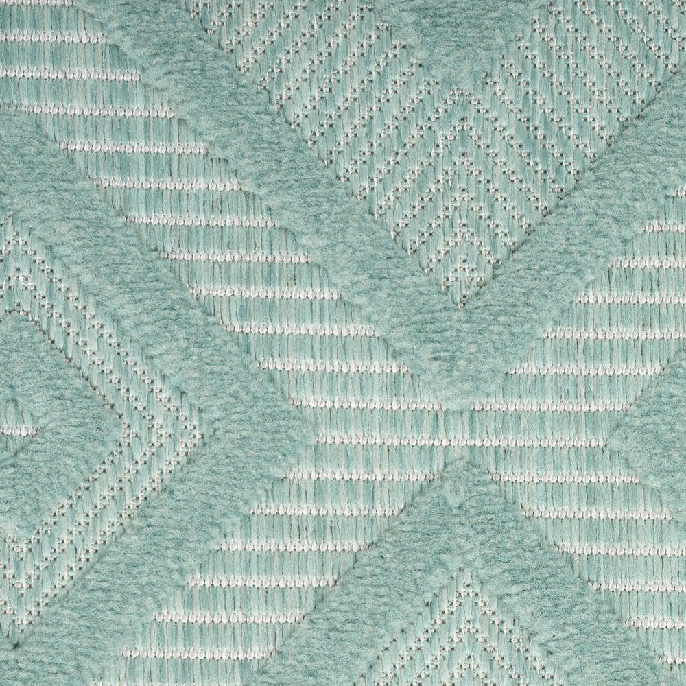 7' X 10' Aqua Indoor Outdoor Area Rug